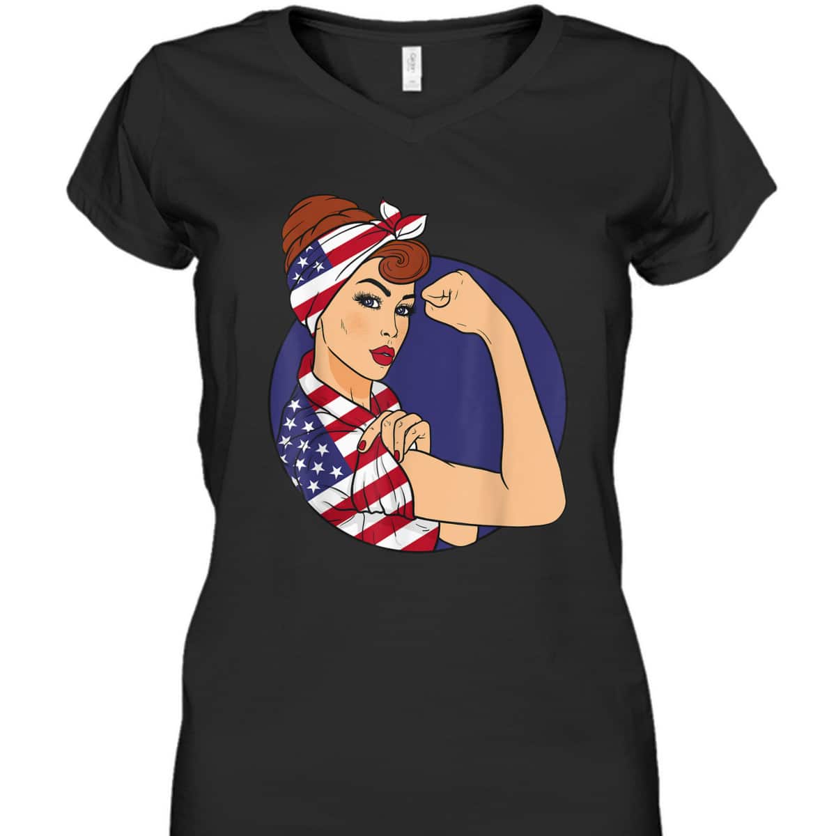 Labor Day Rosie The Riveter American Flag T-Shirt
