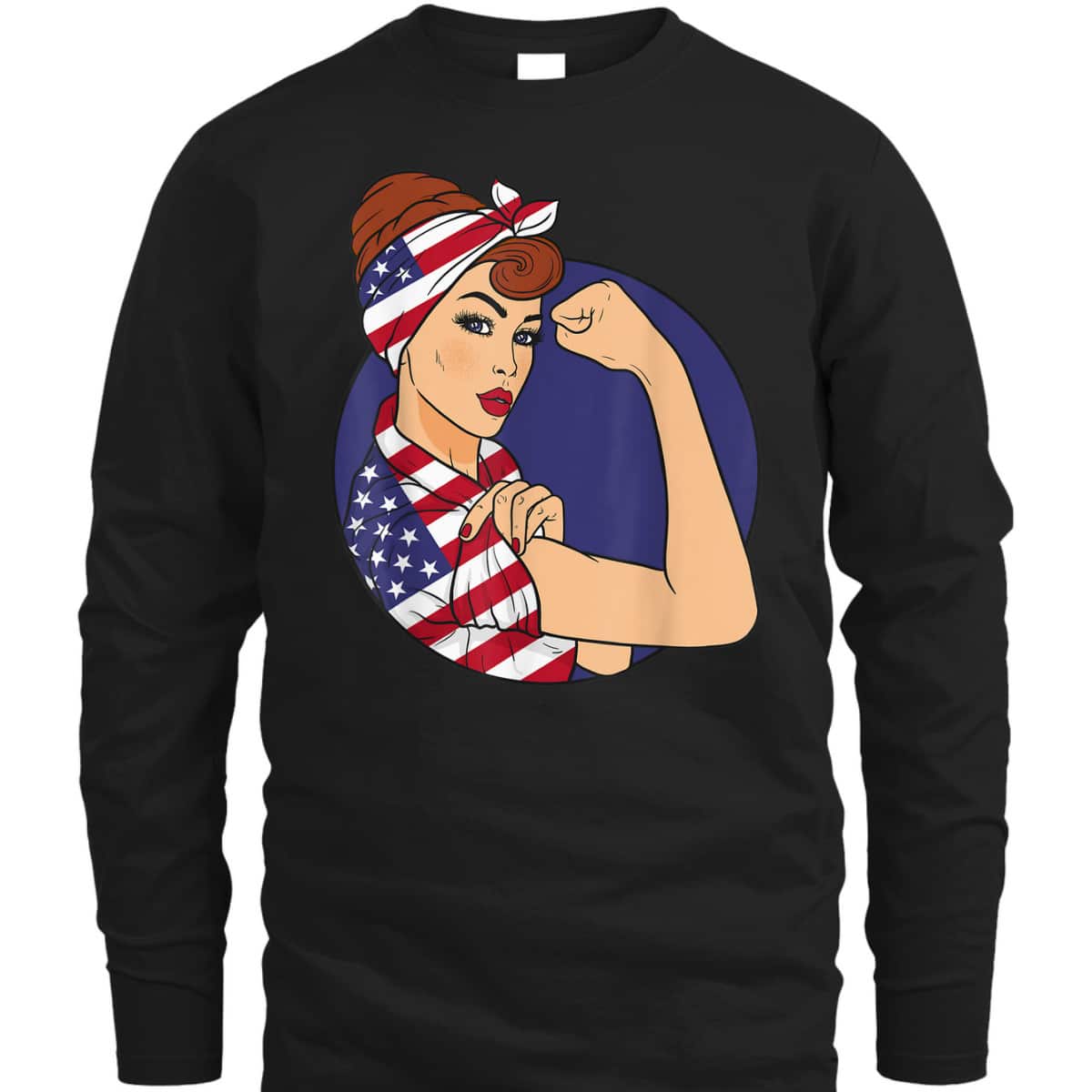 Labor Day Rosie The Riveter American Flag T-Shirt
