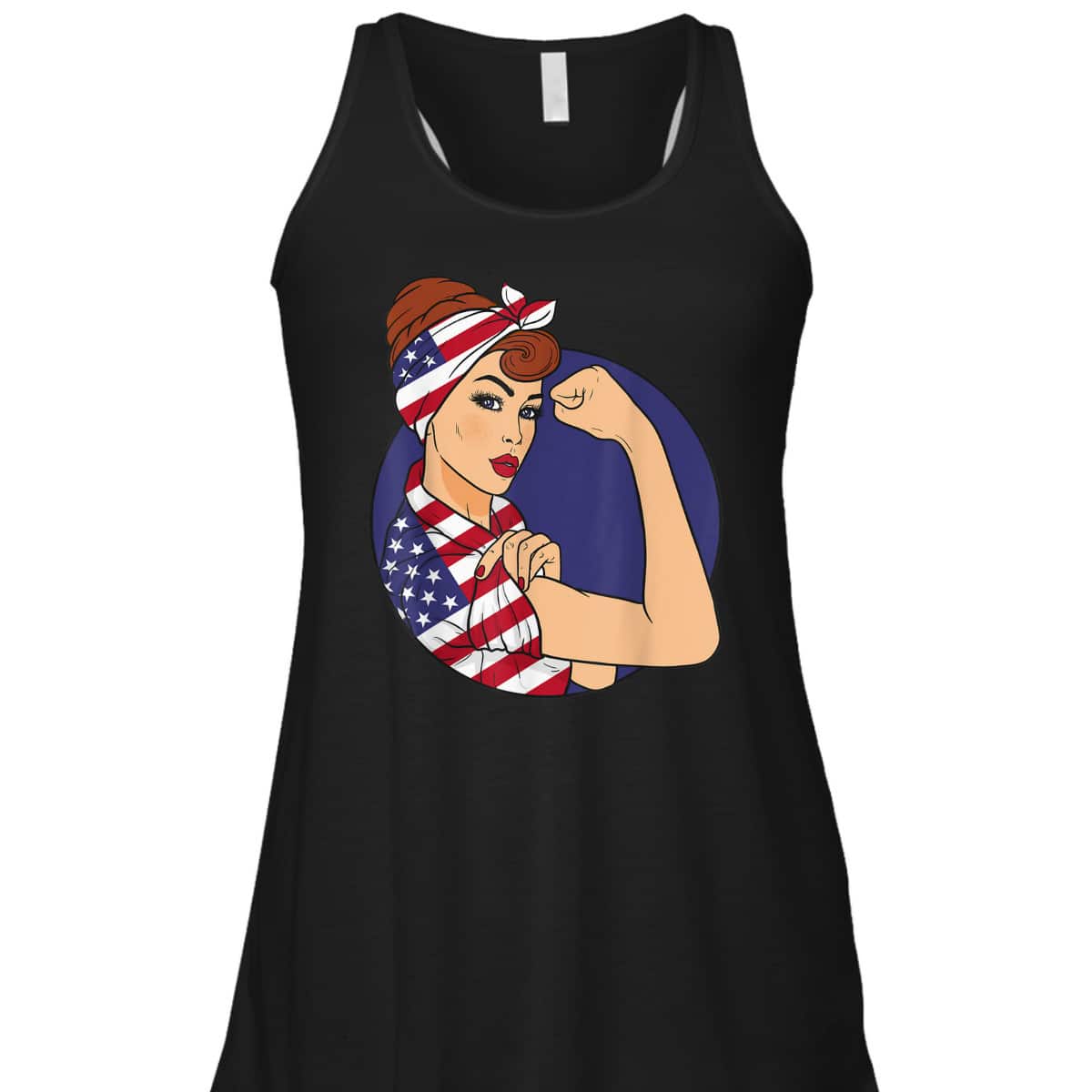 Labor Day Rosie The Riveter American Flag T-Shirt