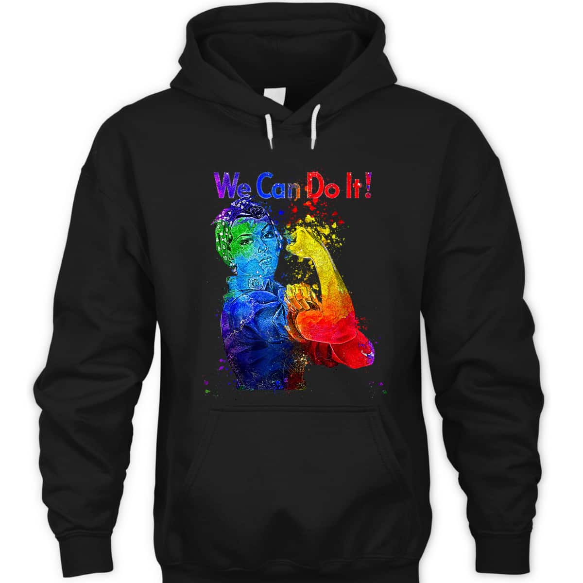 Rosie The Riveter We Can Do It Watercolor Colorful Art LGBTQ T-Shirt