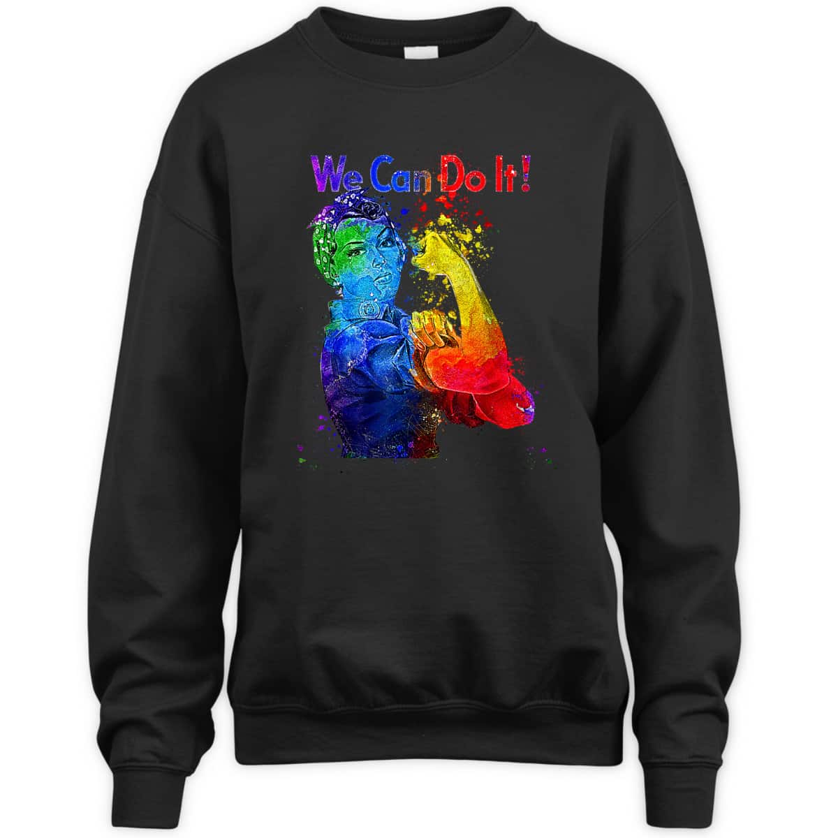 Rosie The Riveter We Can Do It Watercolor Colorful Art LGBTQ T-Shirt