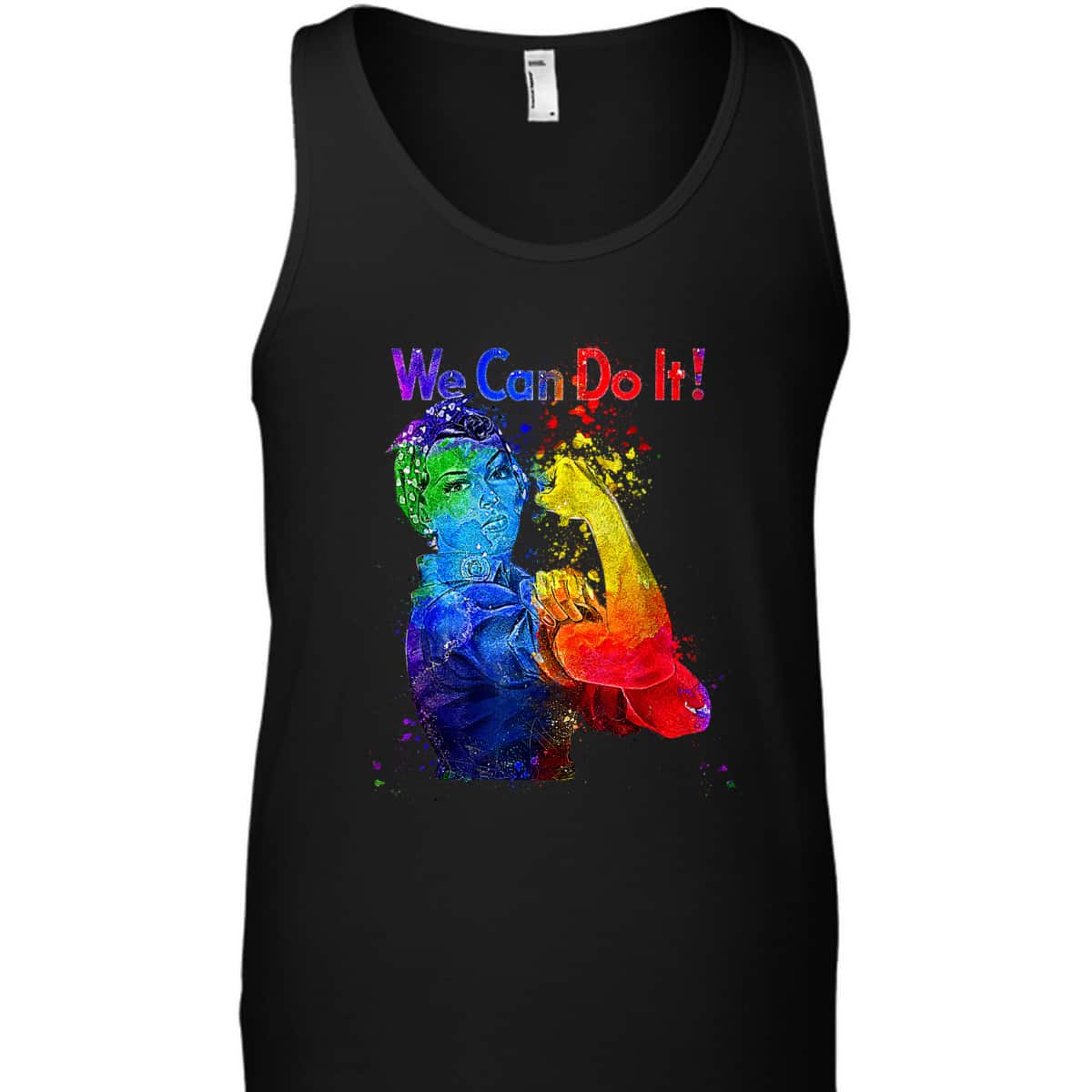 Rosie The Riveter We Can Do It Watercolor Colorful Art LGBTQ T-Shirt