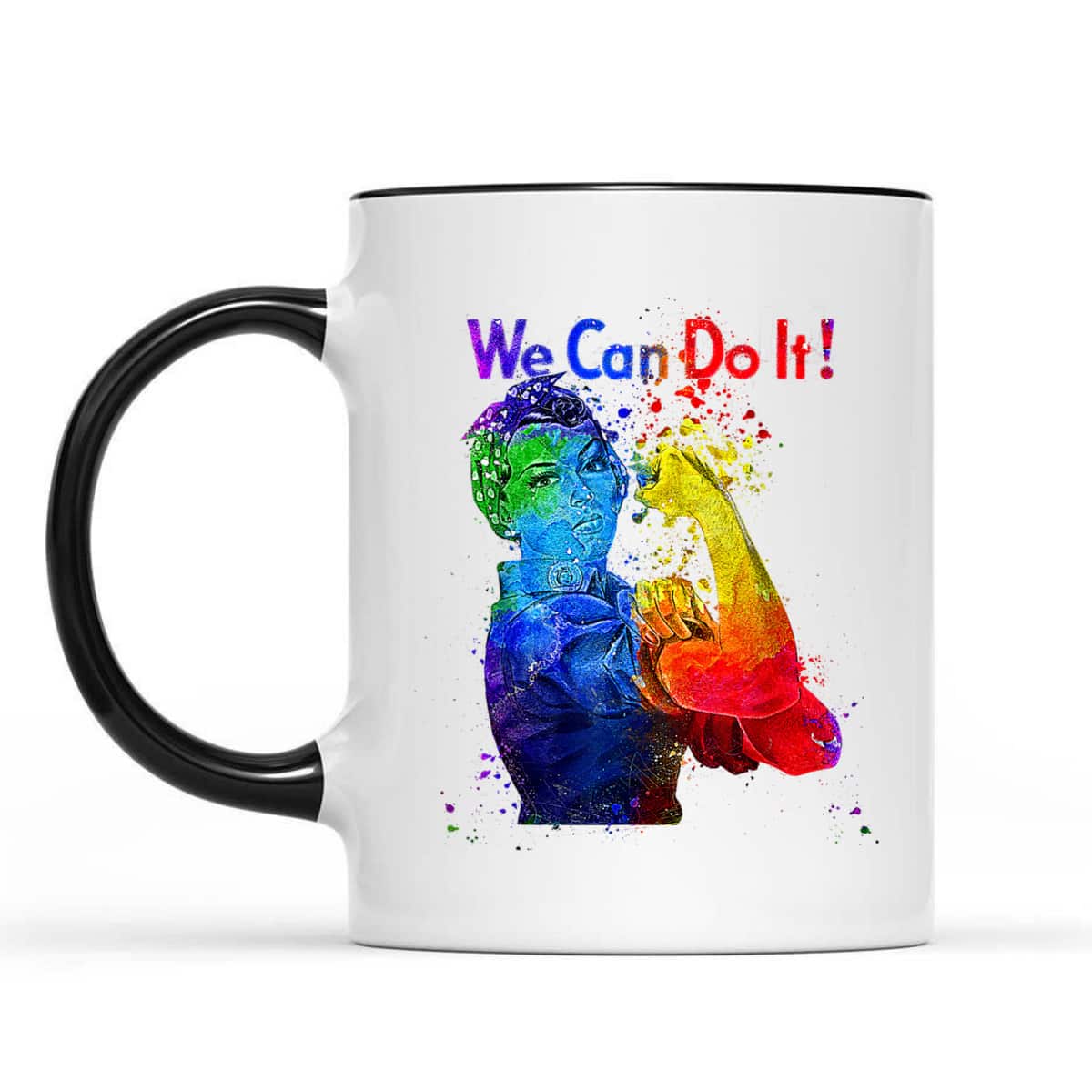 Rosie The Riveter We Can Do It Watercolor Colorful Art LGBTQ T-Shirt