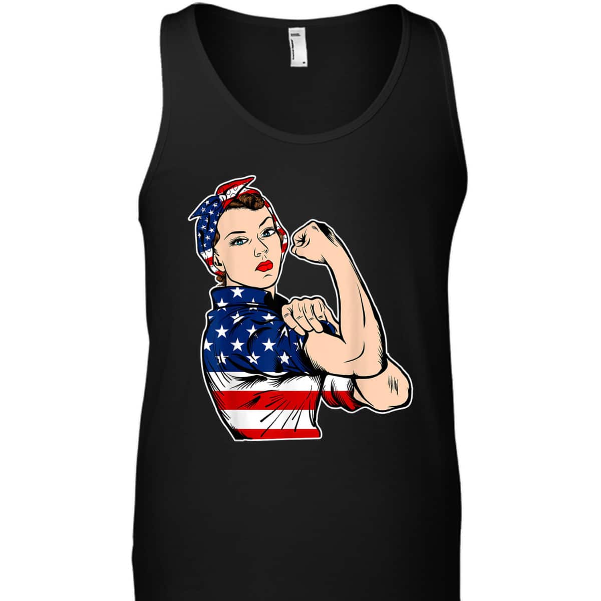 Rosie The Riveter Bandana Feminist USA Flag 4th Of July T-Shirt Rosie The Riveter Bandana Feminist USA Flag 4th Of July T-Shirt