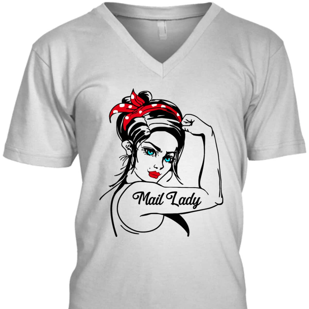 Post Office Postal Worker Rosie The Riveter Mail Lady T-Shirt