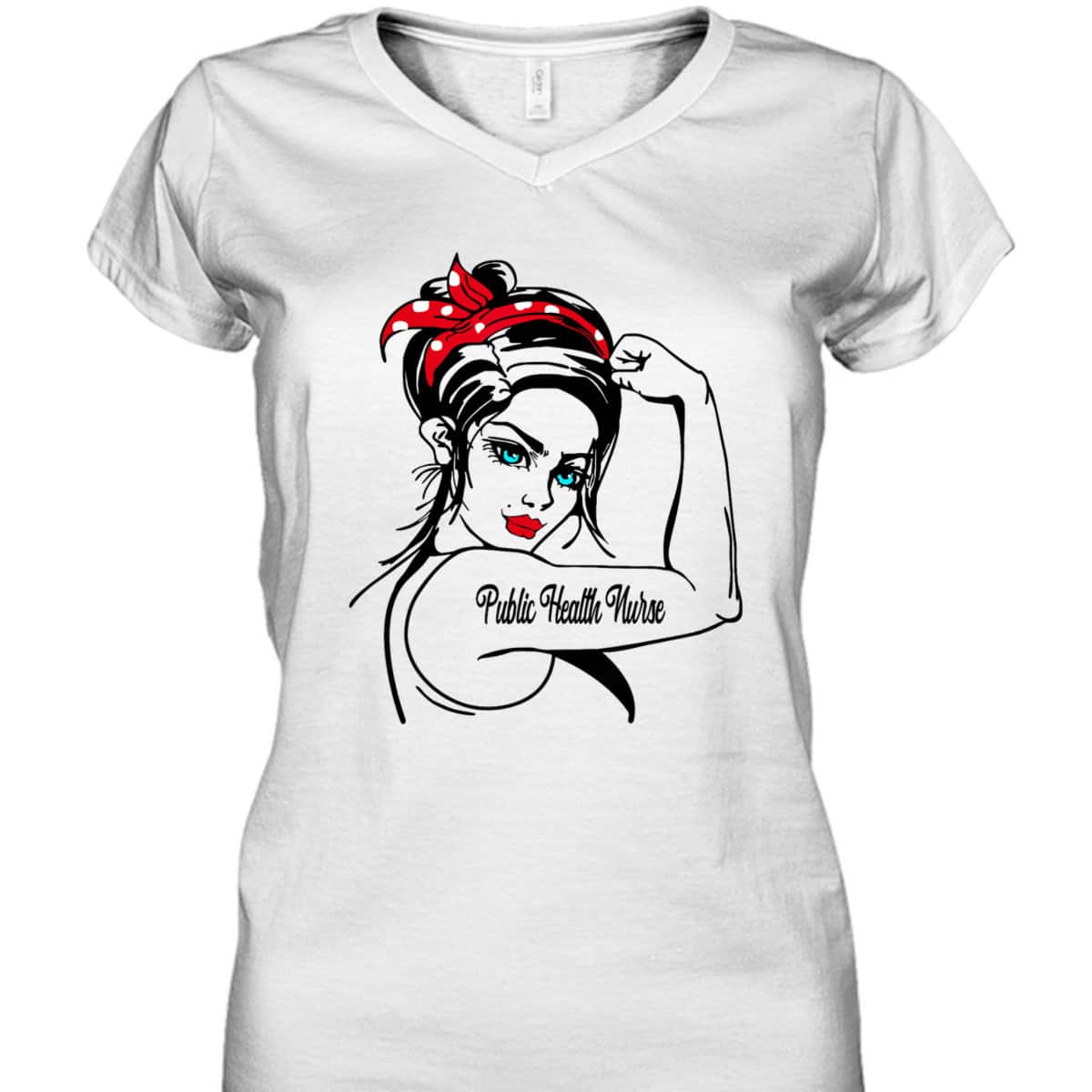 Public Health Nurse Rosie The Riveter Pin Up T-Shirt