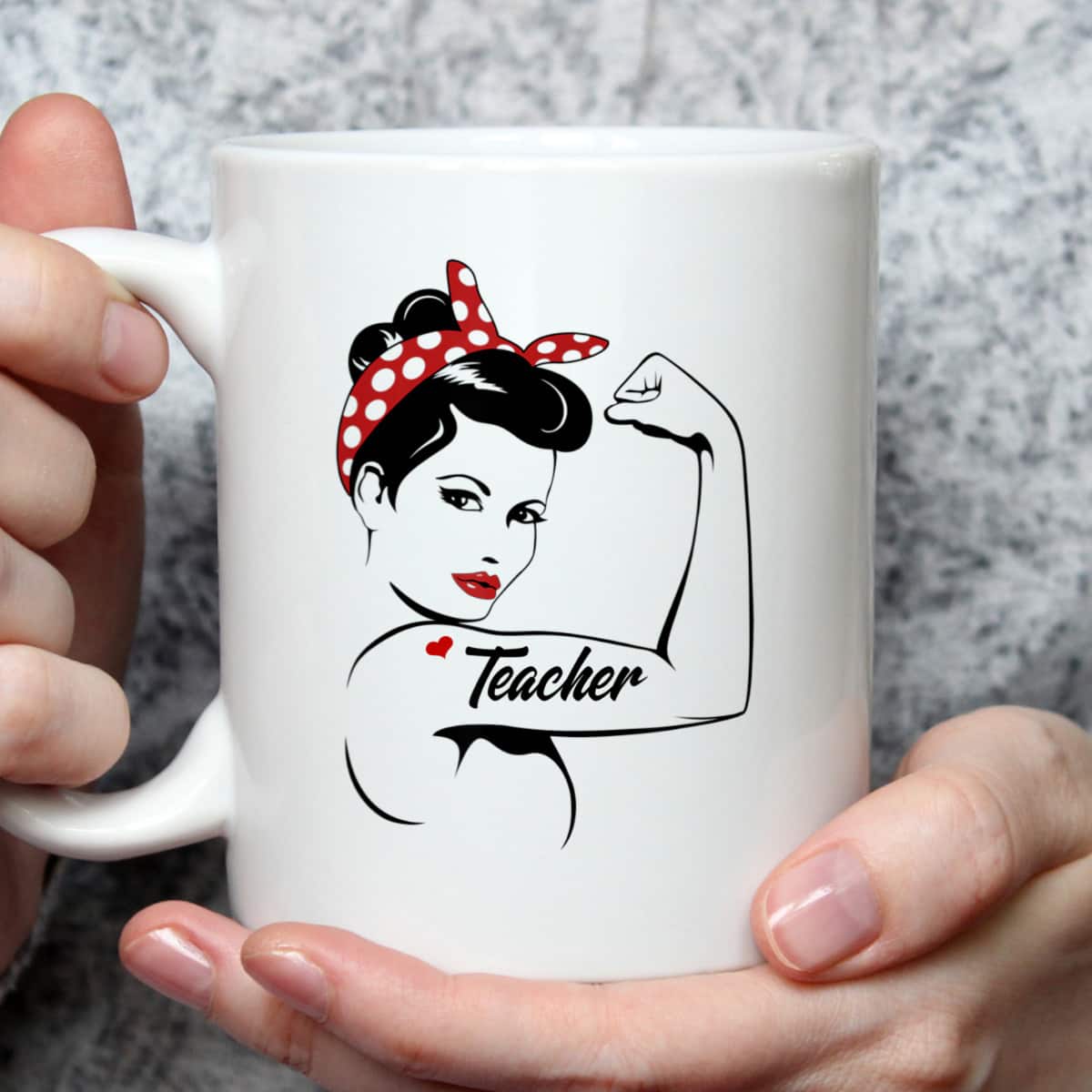 Teacher Rosie The Riveter Graphic T-Shirt Teacher Rosie The Riveter Graphic T-Shirt