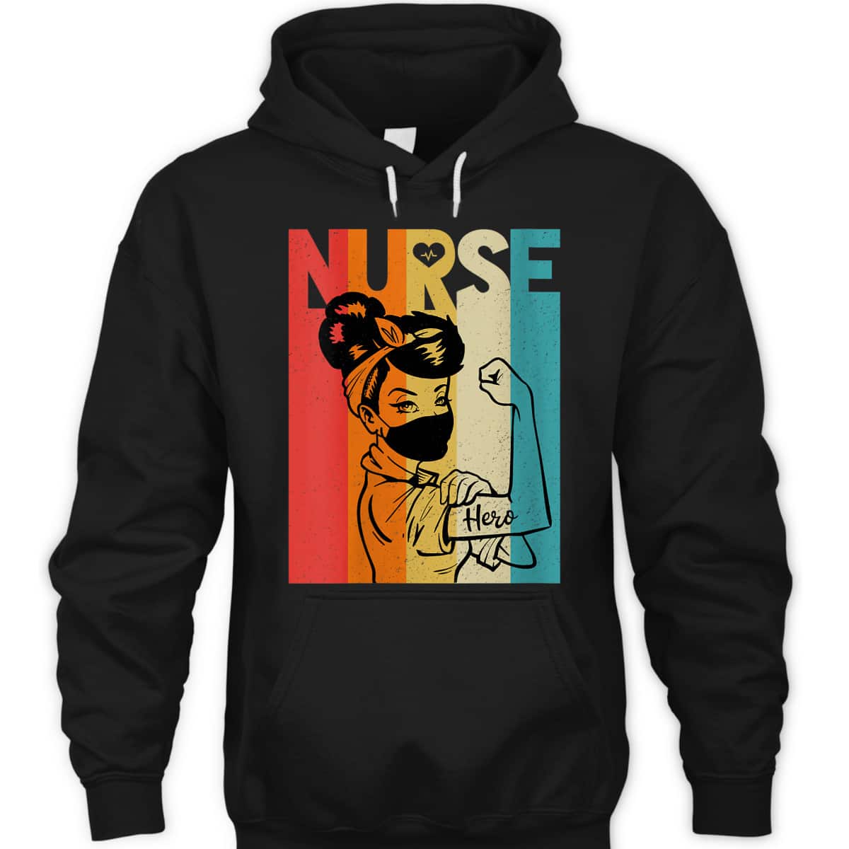 Womens Vintage Rosie The Riveter Nurse Face Mask Edition T-Shirt