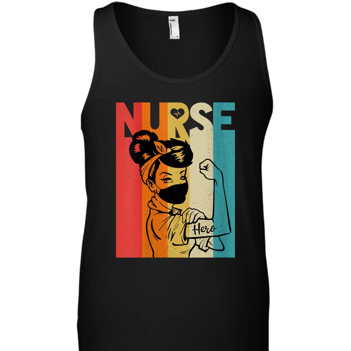 Womens Vintage Rosie The Riveter Nurse Face Mask Edition T-Shirt Womens Vintage Rosie The Riveter Nurse Face Mask Edition T-Shirt