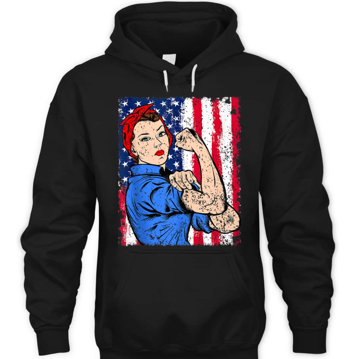 Rosie The Riveter Feminist Patriotic USA Flag 4th Of July T-Shirt Rosie The Riveter Feminist Patriotic USA Flag 4th Of July T-Shirt