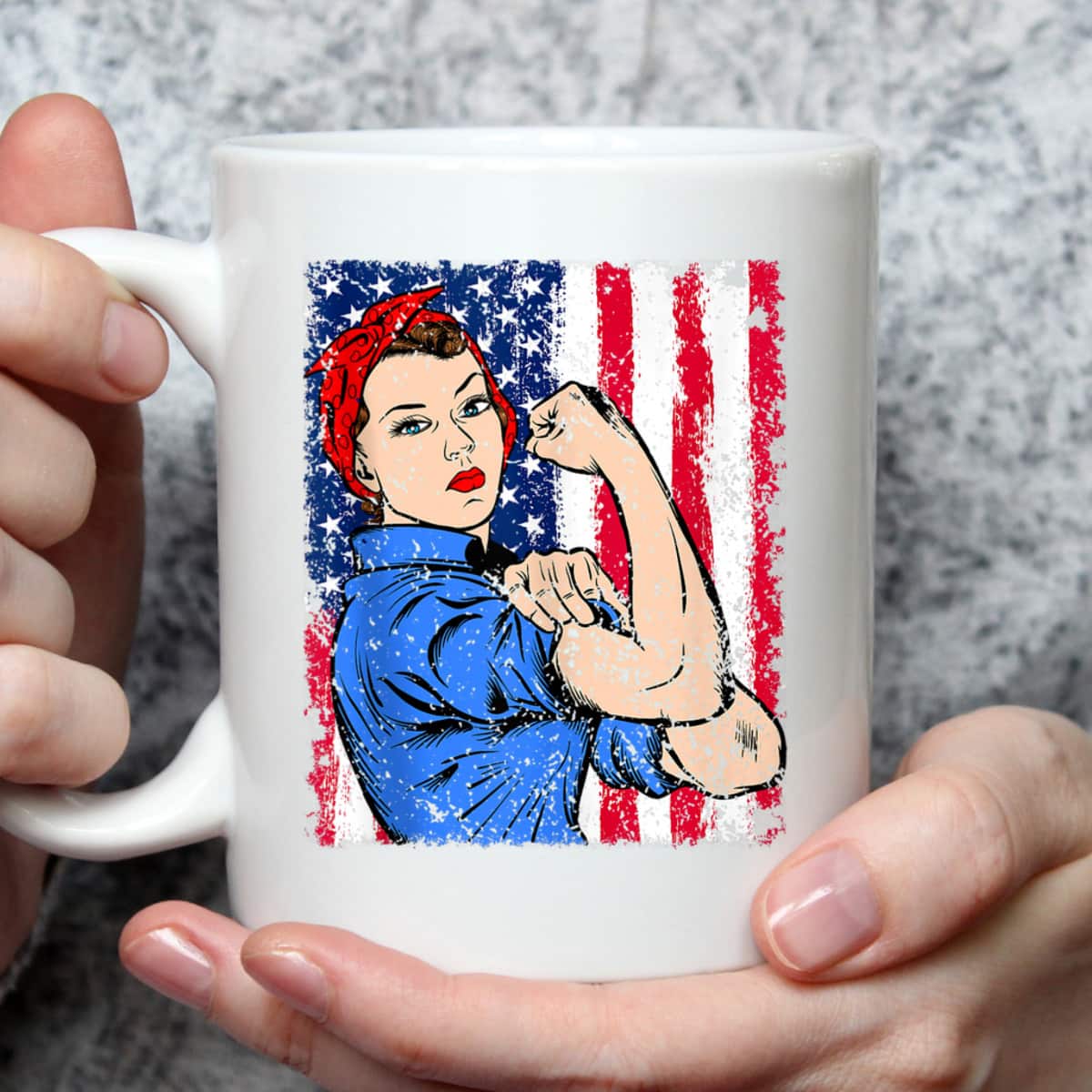 Rosie The Riveter Feminist Patriotic USA Flag 4th Of July T-Shirt Rosie The Riveter Feminist Patriotic USA Flag 4th Of July T-Shirt