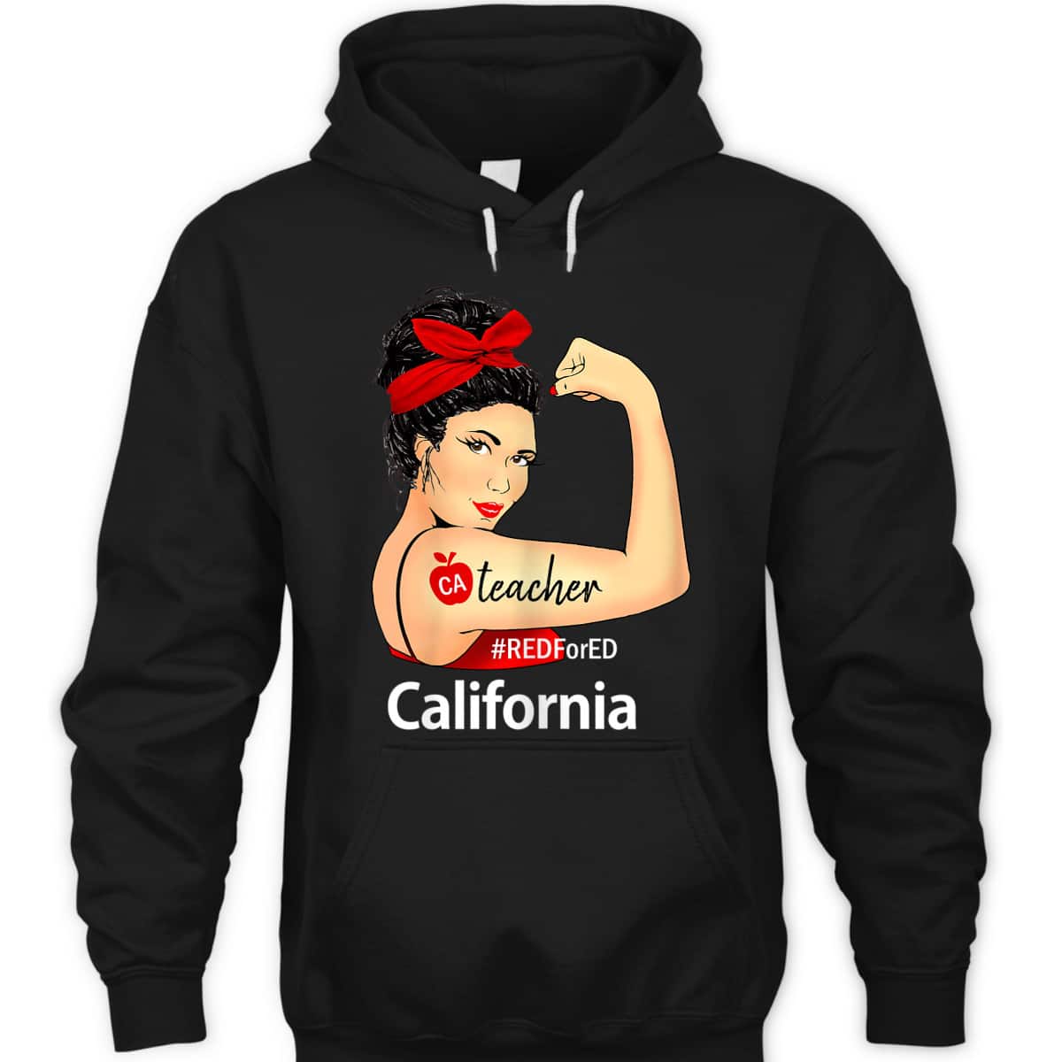 Womens California Red For Ed CA Red4Ed Rosie The Riveter T-Shirt Womens California Red For Ed CA Red4Ed Rosie The Riveter T-Shirt