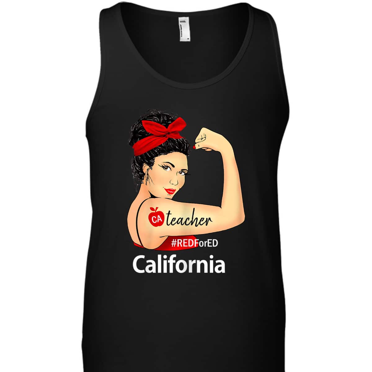Womens California Red For Ed CA Red4Ed Rosie The Riveter T-Shirt