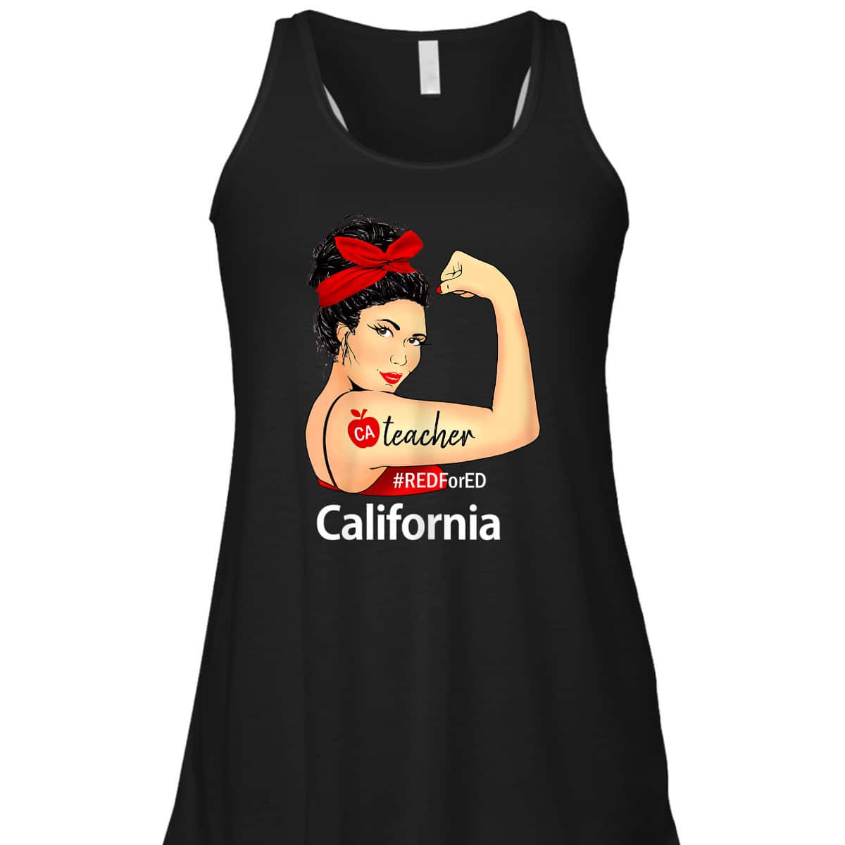Womens California Red For Ed CA Red4Ed Rosie The Riveter T-Shirt Womens California Red For Ed CA Red4Ed Rosie The Riveter T-Shirt