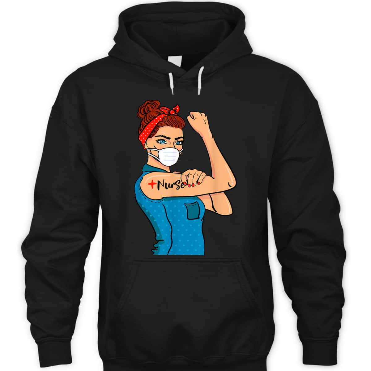 Nurse With Mask Rosie The Riveter Nurse Strong Medical Pro T-Shirt Nurse With Mask Rosie The Riveter Nurse Strong Medical Pro T-Shirt
