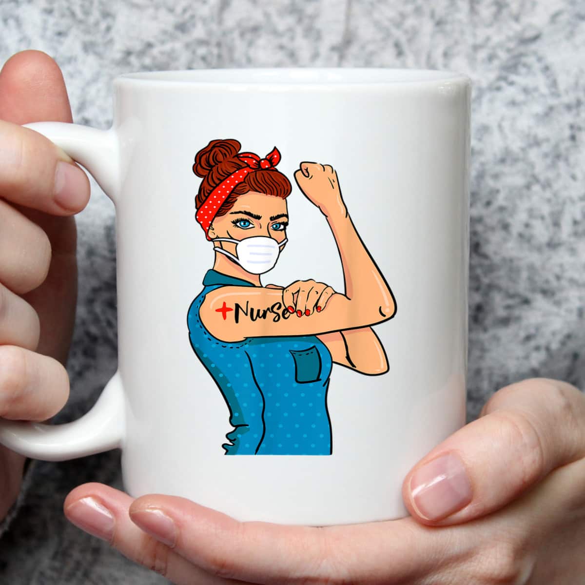 Nurse With Mask Rosie The Riveter Nurse Strong Medical Pro T-Shirt Nurse With Mask Rosie The Riveter Nurse Strong Medical Pro T-Shirt