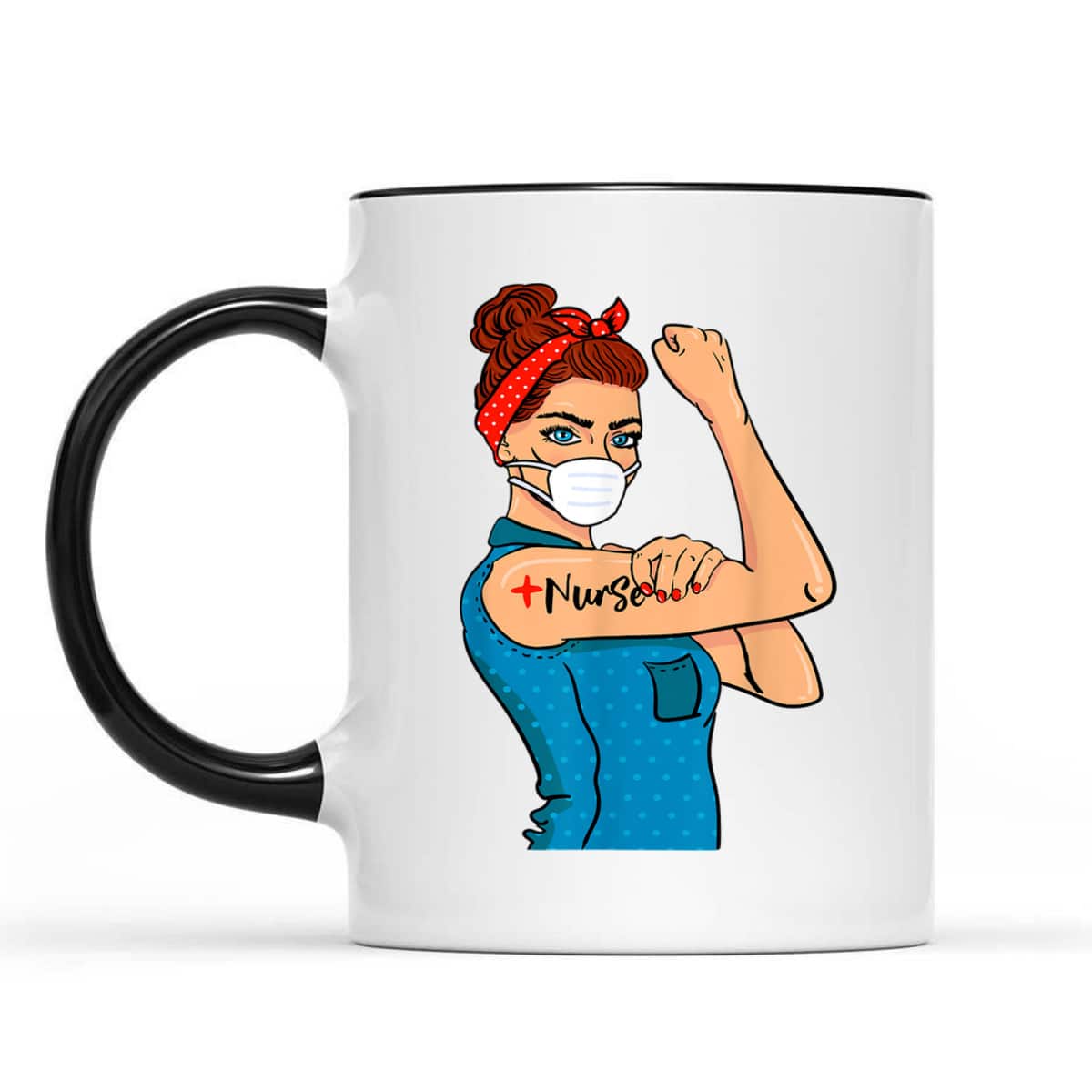 Nurse With Mask Rosie The Riveter Nurse Strong Medical Pro T-Shirt