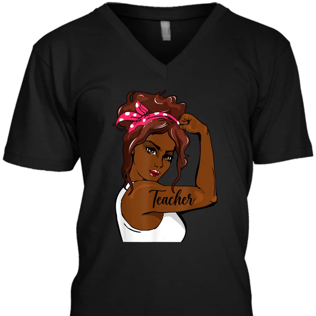 Black History Pin Up Rosie The Riveter Teacher T-Shirt