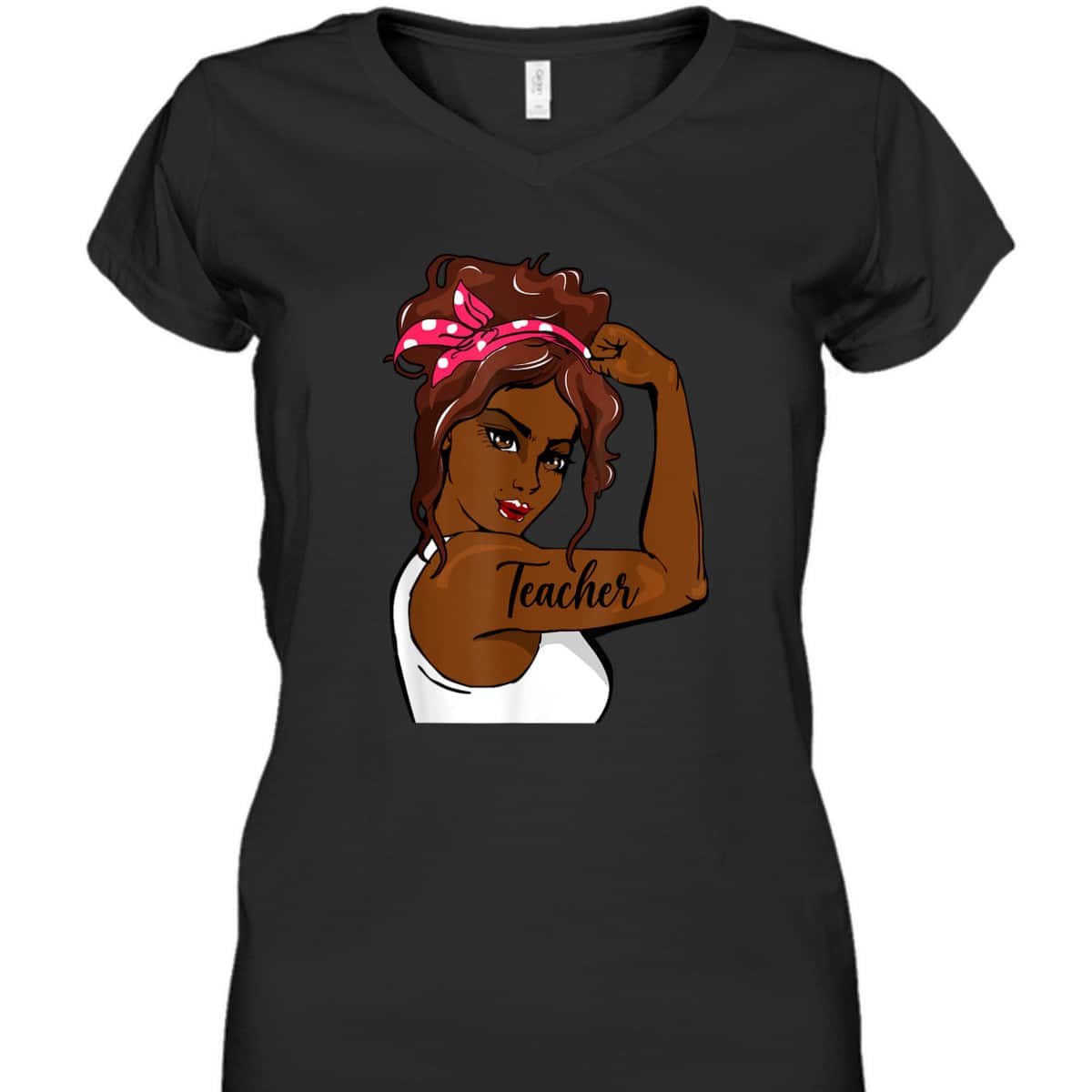 Black History Pin Up Rosie The Riveter Teacher T-Shirt