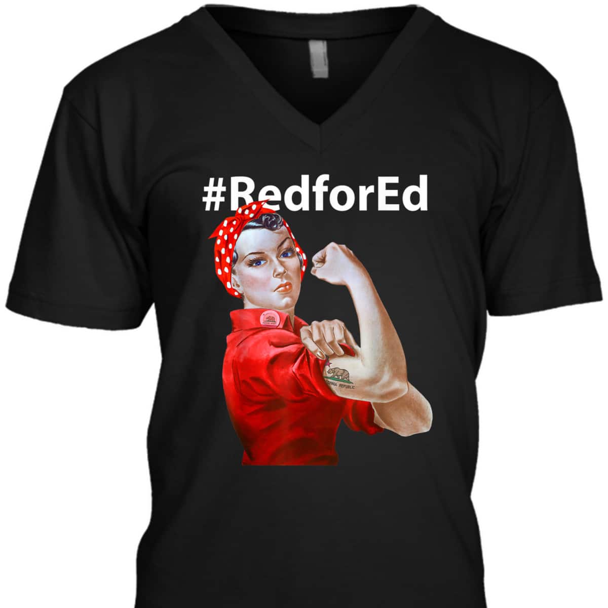 Red For Ed California Rosie The Riveter T-Shirt