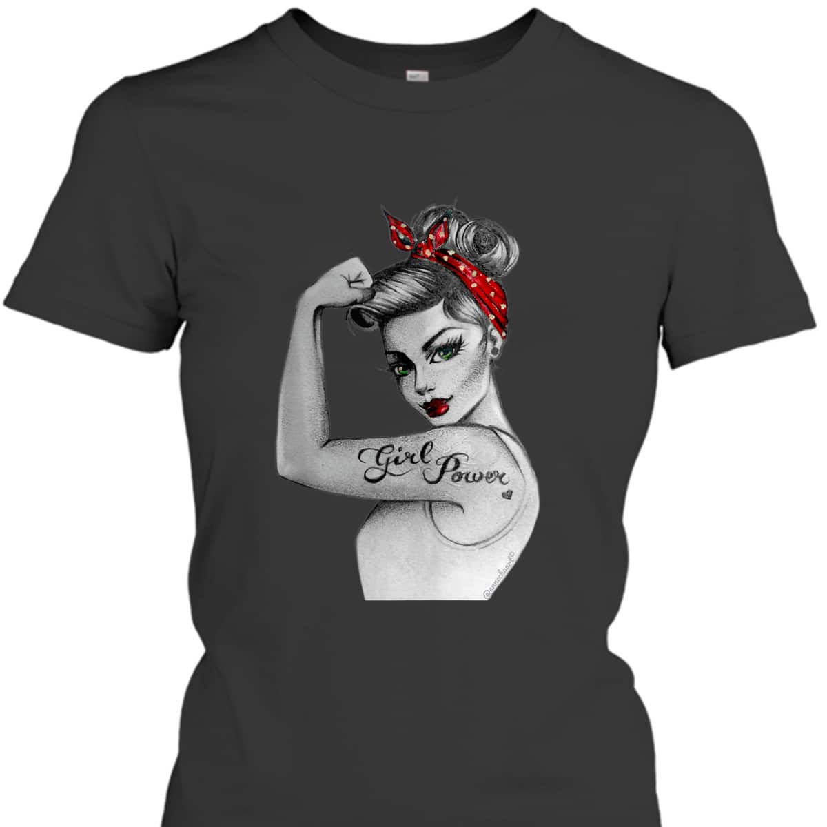 GirlPower PinUp Retro Modern Rosie The Riveter Feminist Icon T-Shirt GirlPower PinUp Retro Modern Rosie The Riveter Feminist Icon T-Shirt