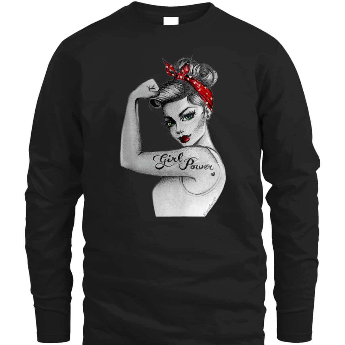 GirlPower PinUp Retro Modern Rosie The Riveter Feminist Icon T-Shirt GirlPower PinUp Retro Modern Rosie The Riveter Feminist Icon T-Shirt
