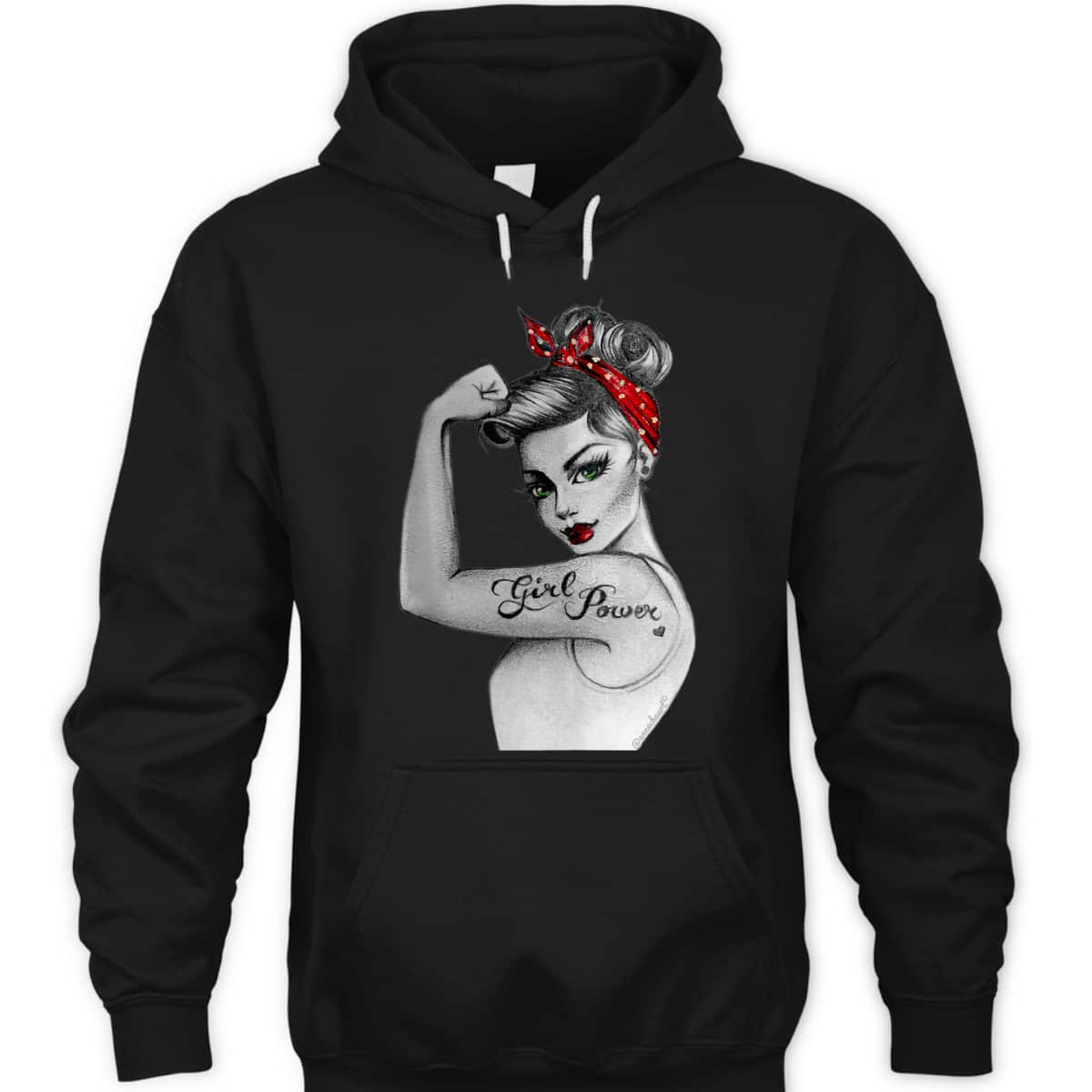 GirlPower PinUp Retro Modern Rosie The Riveter Feminist Icon T-Shirt
