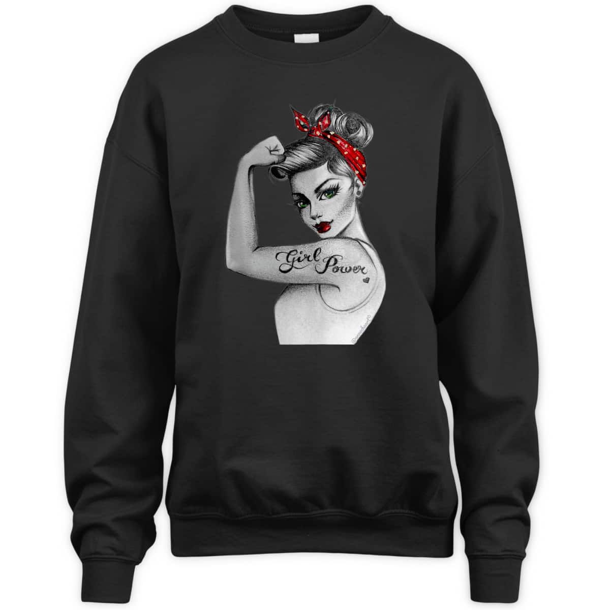 GirlPower PinUp Retro Modern Rosie The Riveter Feminist Icon T-Shirt