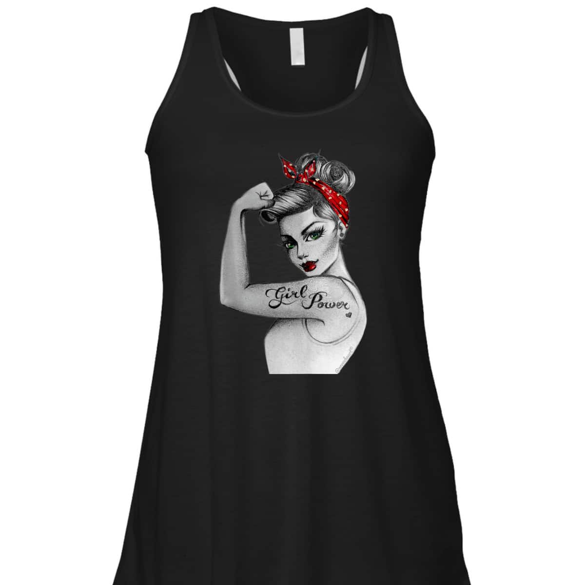 GirlPower PinUp Retro Modern Rosie The Riveter Feminist Icon T-Shirt