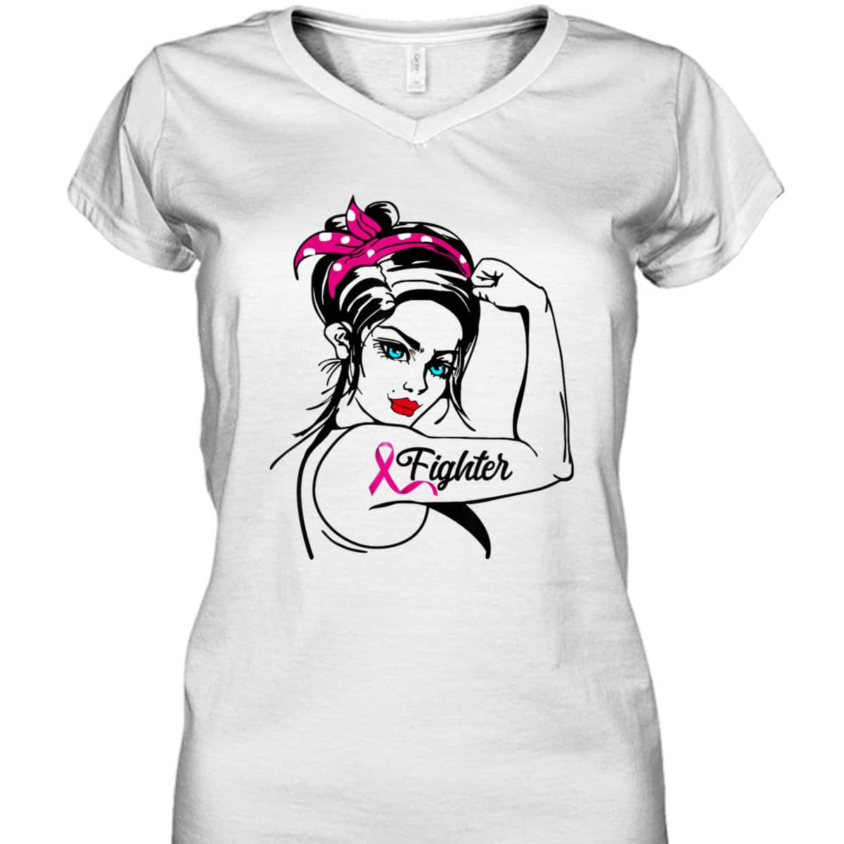 Fighter Rosie The Riveter Breast Cancer Awareness T-Shirt Fighter Rosie The Riveter Breast Cancer Awareness T-Shirt