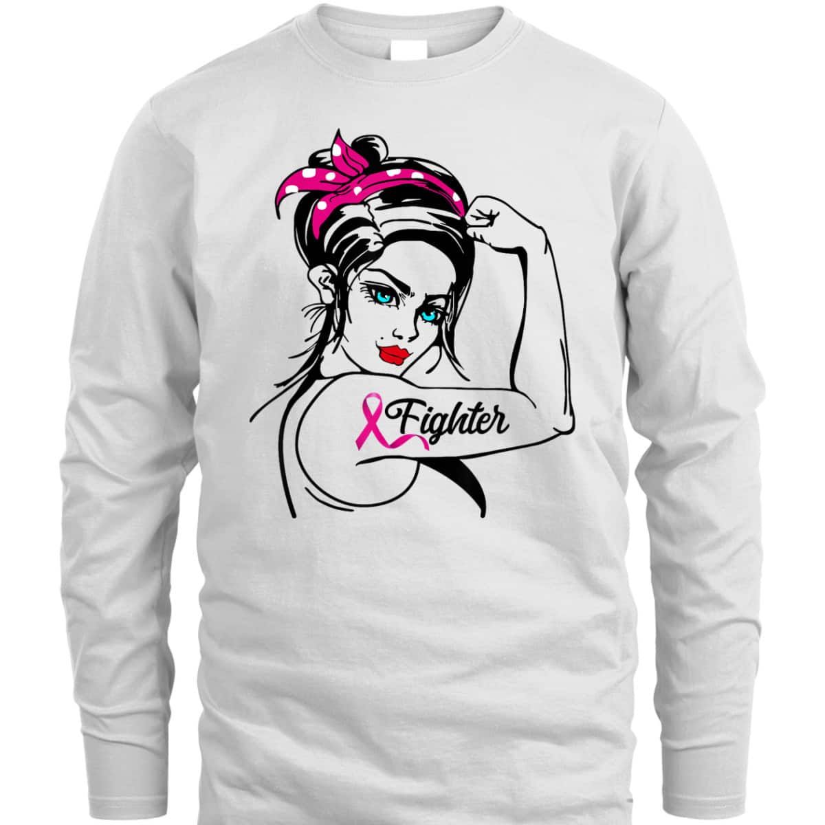 Fighter Rosie The Riveter Breast Cancer Awareness T-Shirt Fighter Rosie The Riveter Breast Cancer Awareness T-Shirt