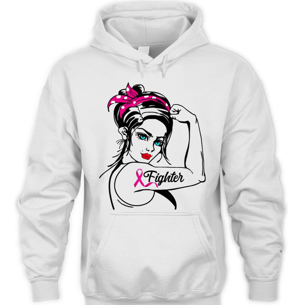 Fighter Rosie The Riveter Breast Cancer Awareness T-Shirt