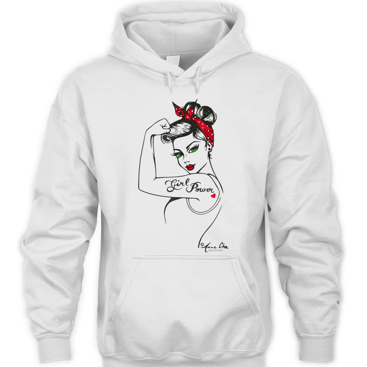 Girl Power Modern Rosie The Riveter Pin Up Retro Vintage Art T-Shirt