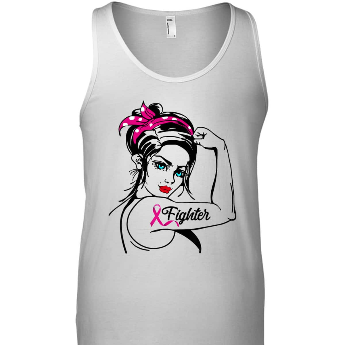 Fighter Rosie The Riveter Breast Cancer Awareness T-Shirt