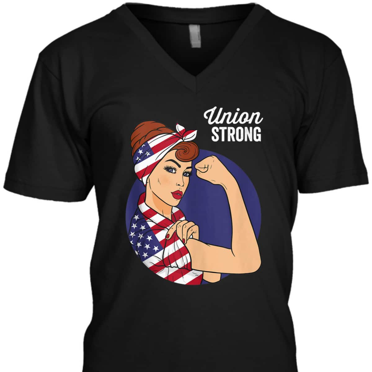 Union Labor Day Rosie The Riveter USA Flag T-Shirt