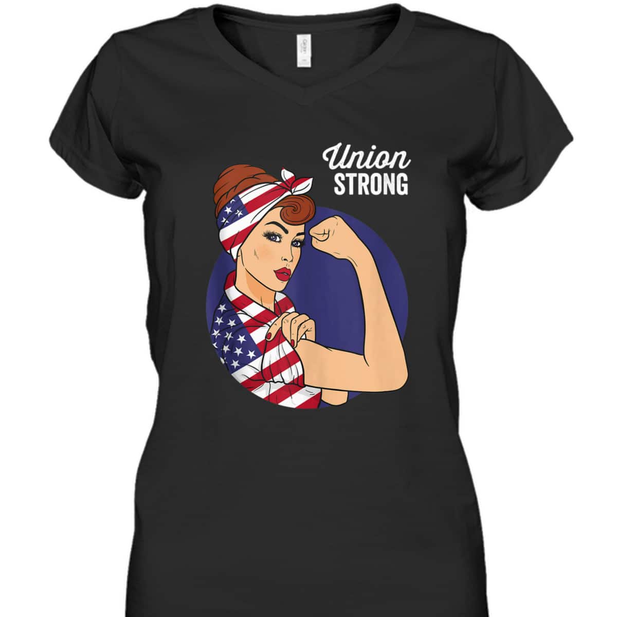 Union Labor Day Rosie The Riveter USA Flag T-Shirt