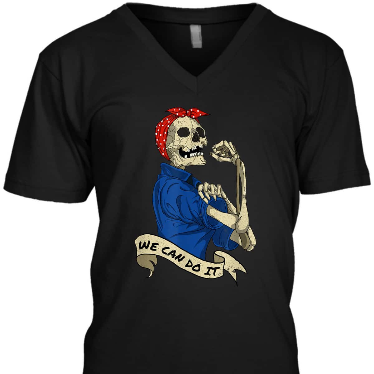 Rosie The Riveter, We Can Do It Skull T-Shirt