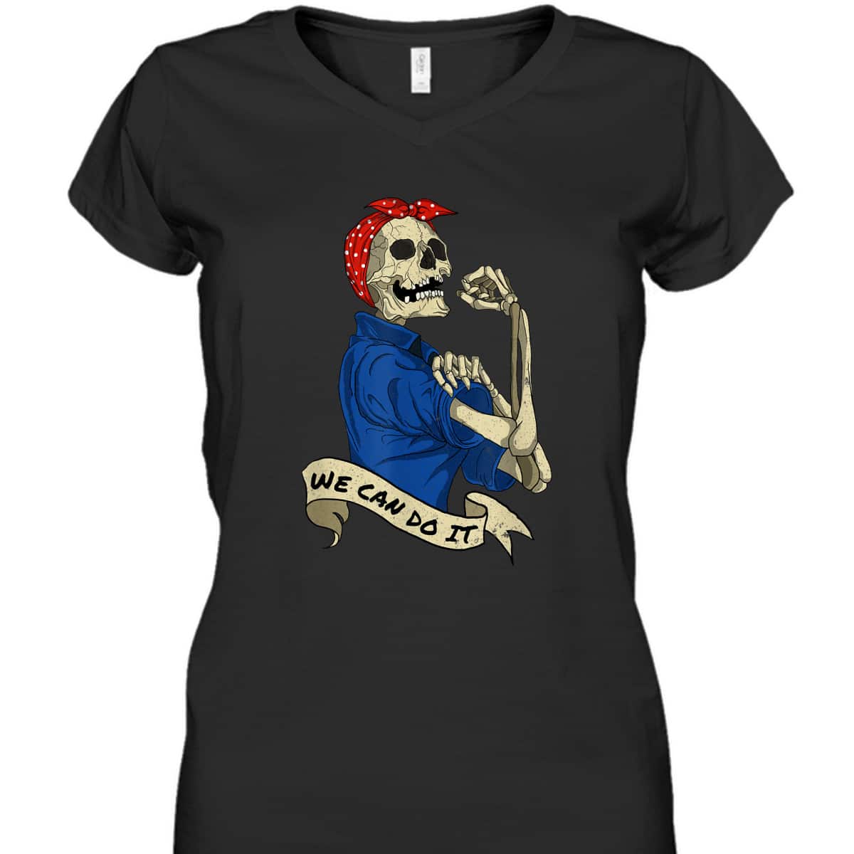 Rosie The Riveter, We Can Do It Skull T-Shirt
