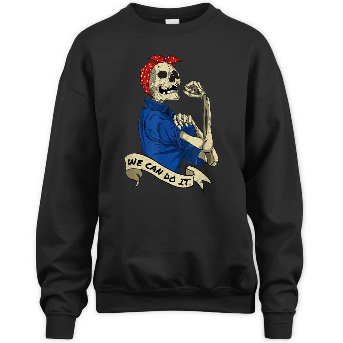 Rosie The Riveter, We Can Do It Skull T-Shirt