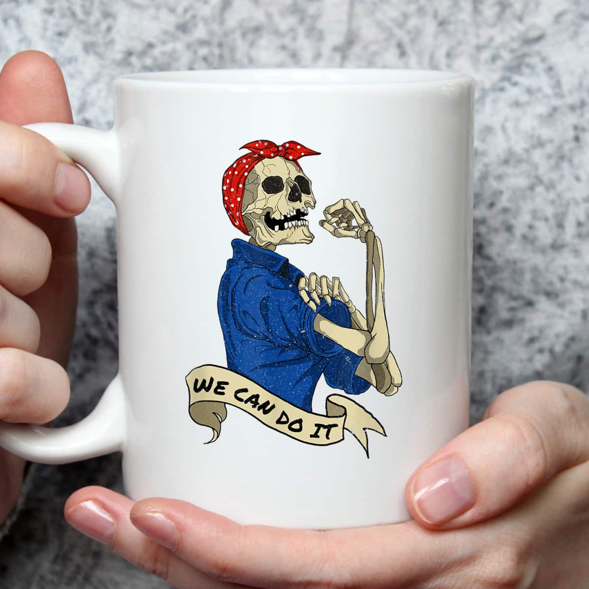 Rosie The Riveter, We Can Do It Skull T-Shirt