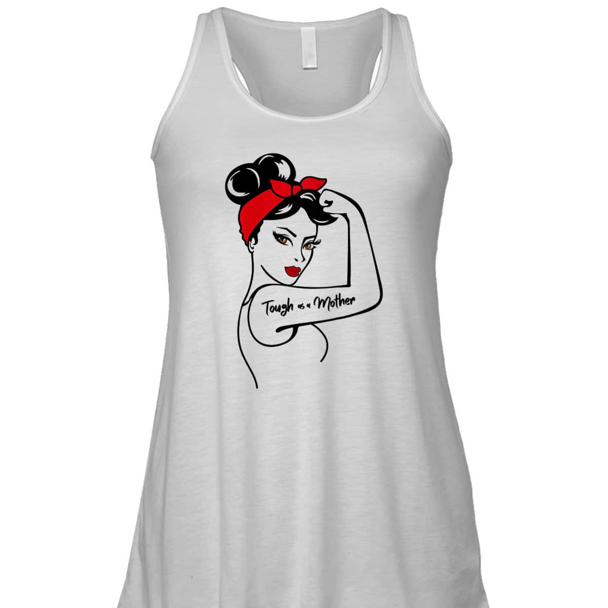 Womens Tough As A Mother Brown Eyes Rosie The Riveter Mother's Day T-Shirt Womens Tough As A Mother Brown Eyes Rosie The Riveter Mother's Day T-Shirt