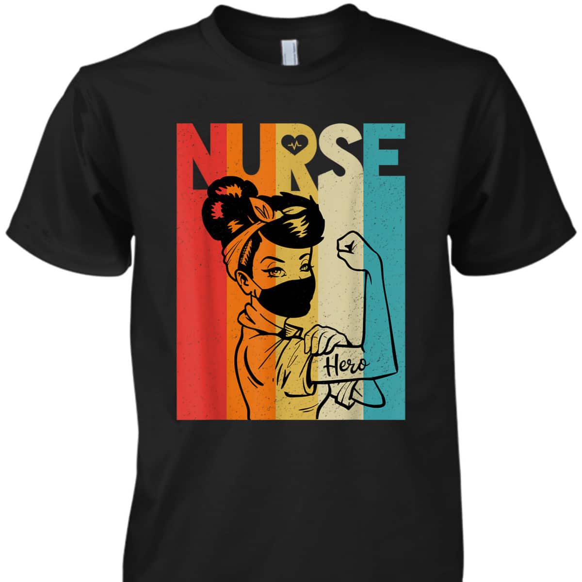Vintage Rosie The Riveter Nurse Face Mask Edition T-Shirt
