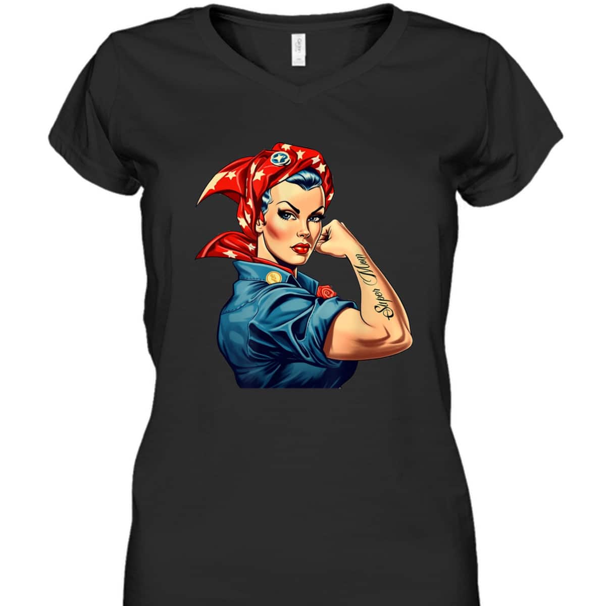 Girl Power We Can Do It Rosie The Riveter Woman Super Mom T-Shirt