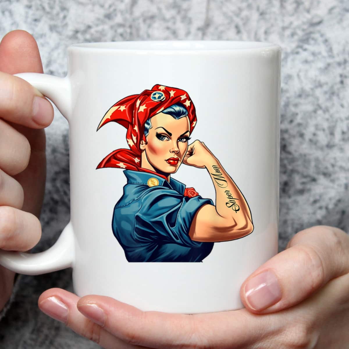 Girl Power We Can Do It Rosie The Riveter Woman Super Mom T-Shirt