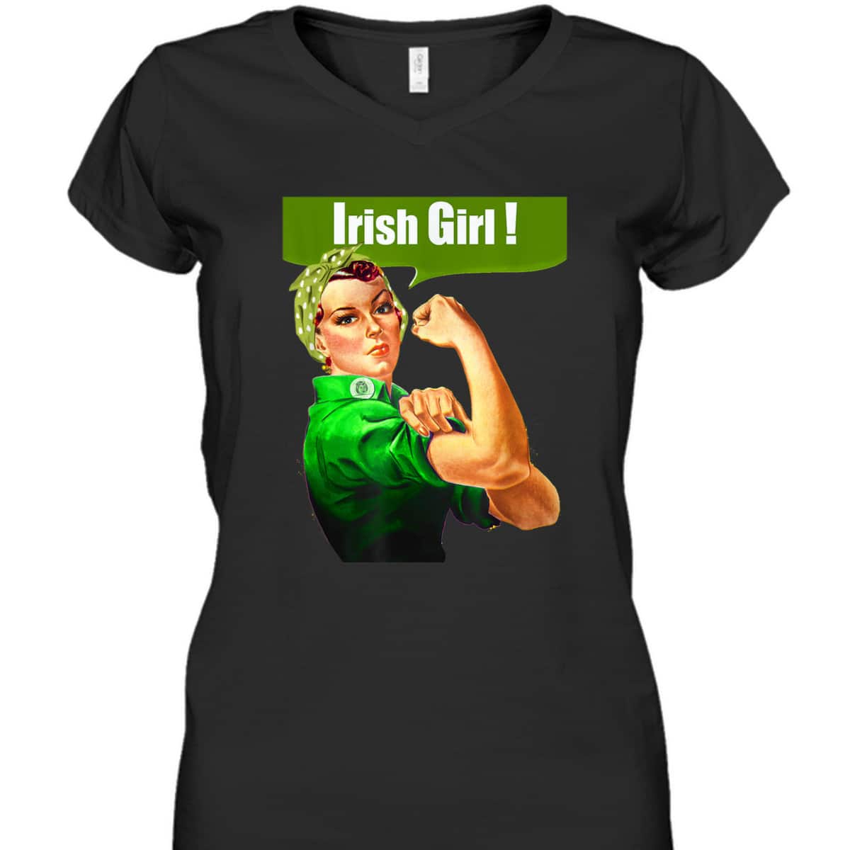 Rosie The Riveter Girl Irish Girl Pride T-Shirt