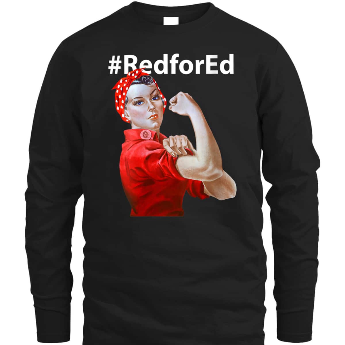 Womens Red For Ed Rosie The Riveter T-Shirt