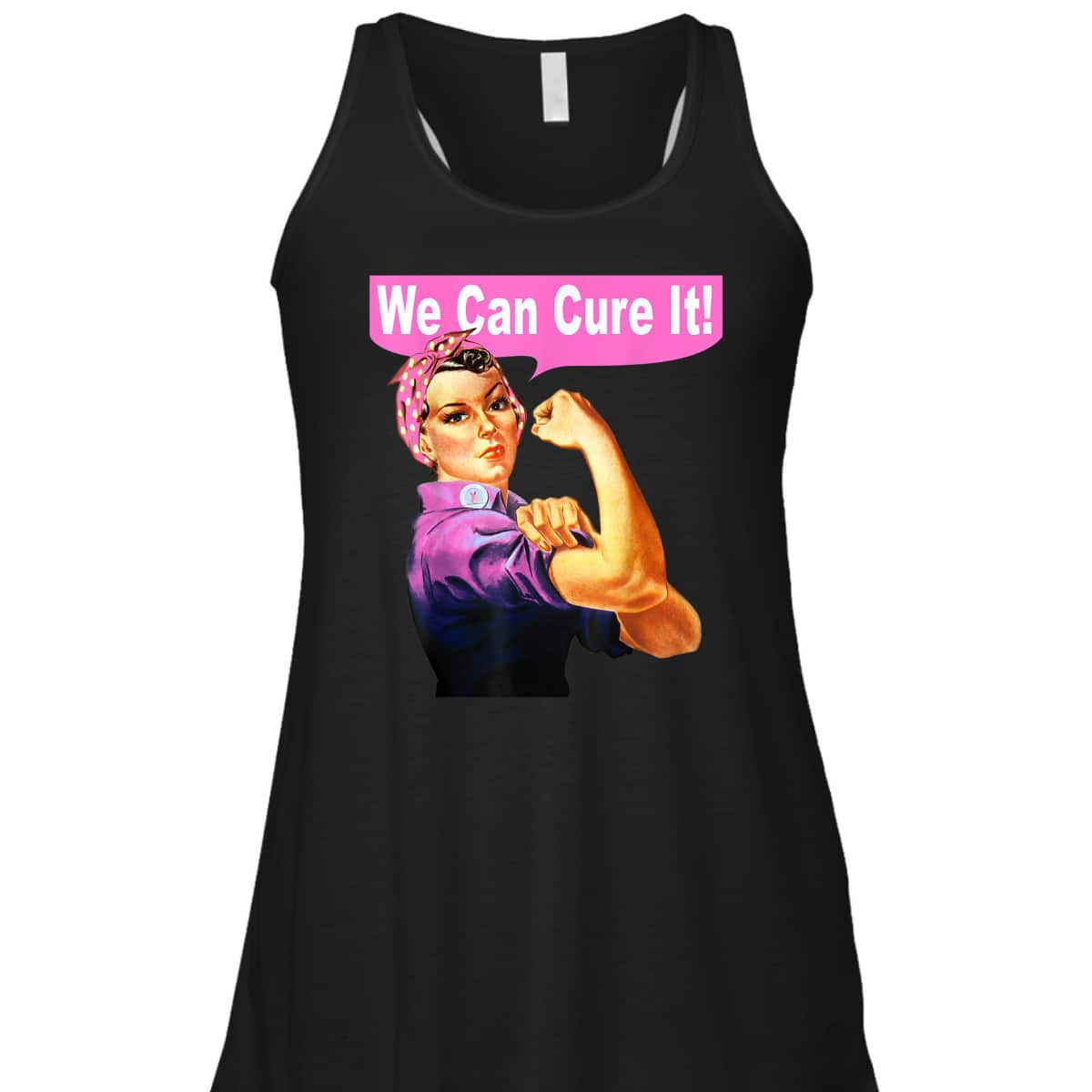 We Can Cure It - Rosie The Riveter - Breast Cancer T-Shirt We Can Cure It - Rosie The Riveter - Breast Cancer T-Shirt