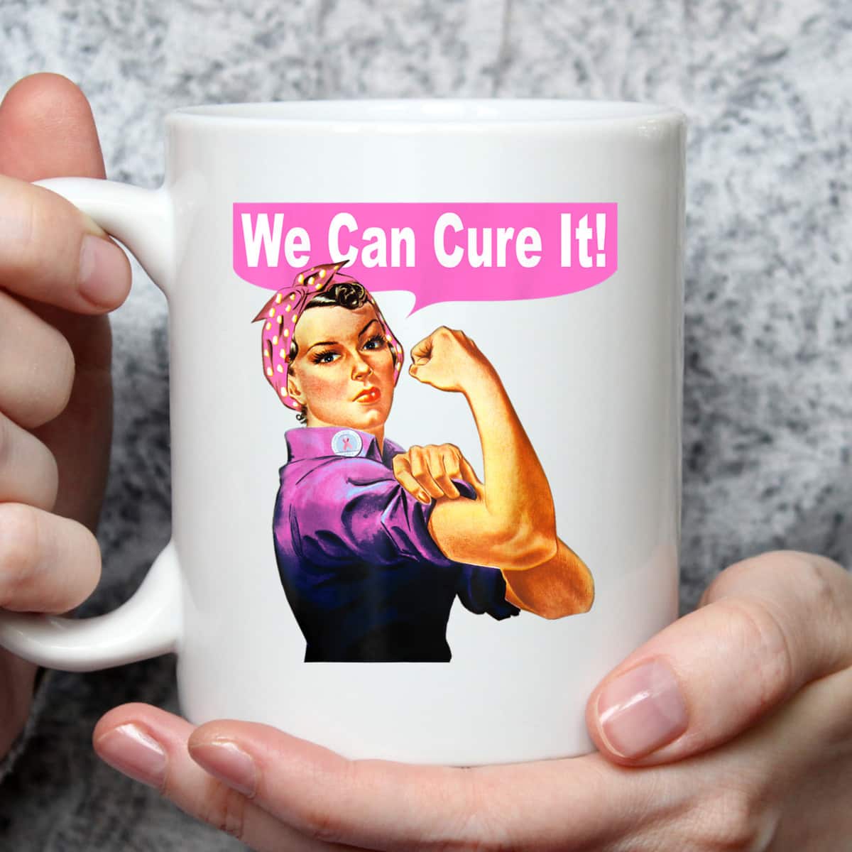 We Can Cure It - Rosie The Riveter - Breast Cancer T-Shirt We Can Cure It - Rosie The Riveter - Breast Cancer T-Shirt