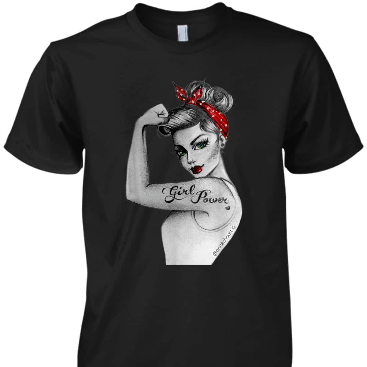 Pin Up Feminist Retro Girl Power Modern Rosie The Riveter T-Shirt Pin Up Feminist Retro Girl Power Modern Rosie The Riveter T-Shirt