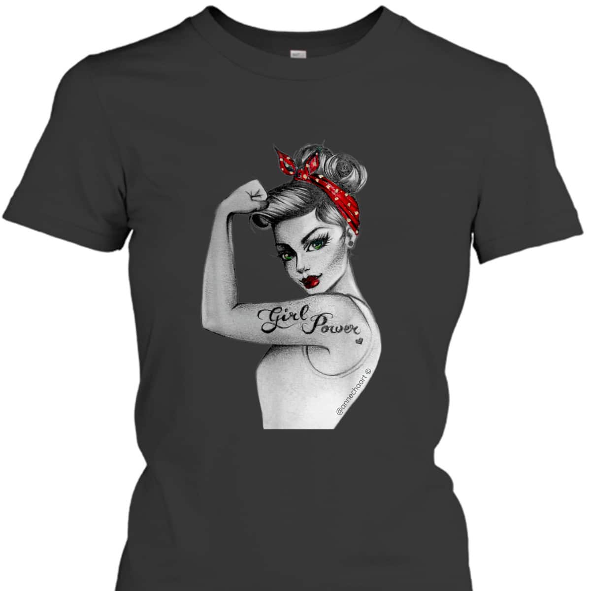 Pin Up Feminist Retro Girl Power Modern Rosie The Riveter T-Shirt Pin Up Feminist Retro Girl Power Modern Rosie The Riveter T-Shirt